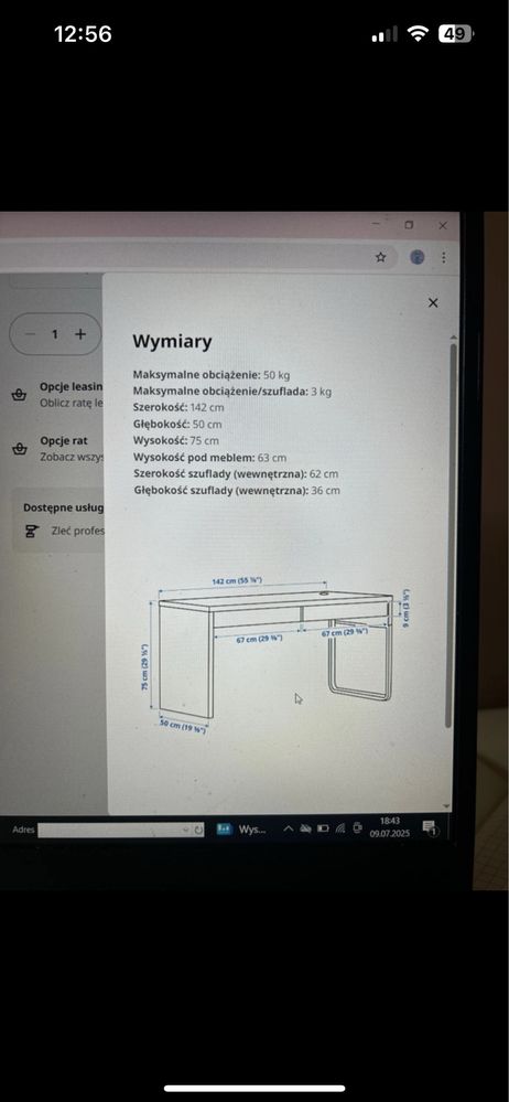 Biuro ikea micke