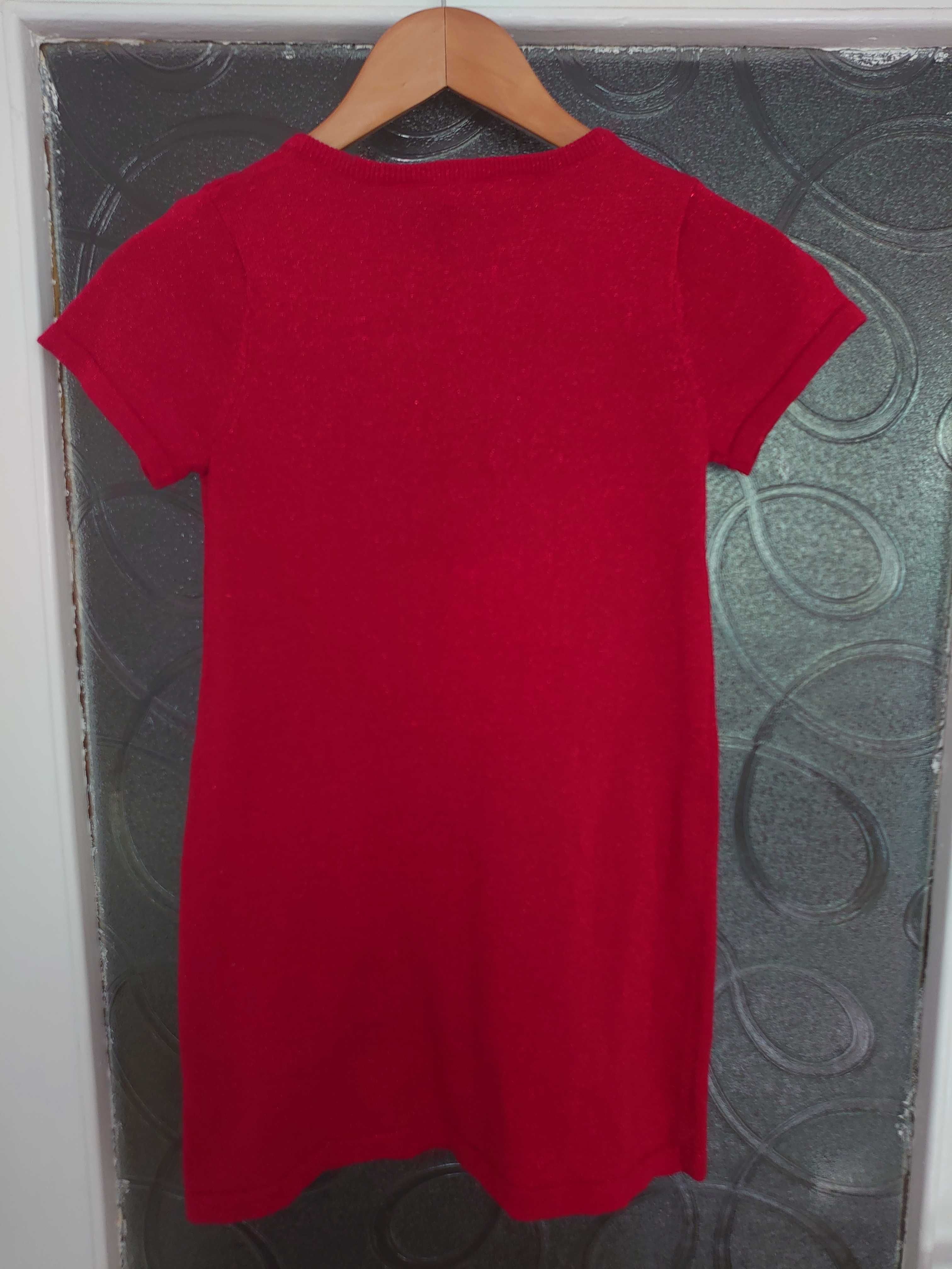 Śliczną czerwona sukienka dla dziewczynki rozmiar 134-140cm. 8-10 lat