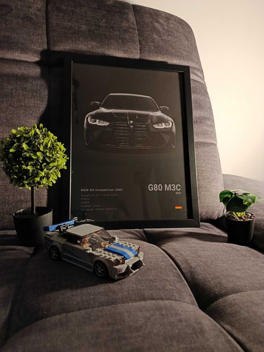 Plakat BMW G80 M3 – rama 30x40 – prezent dla fana motoryzacji