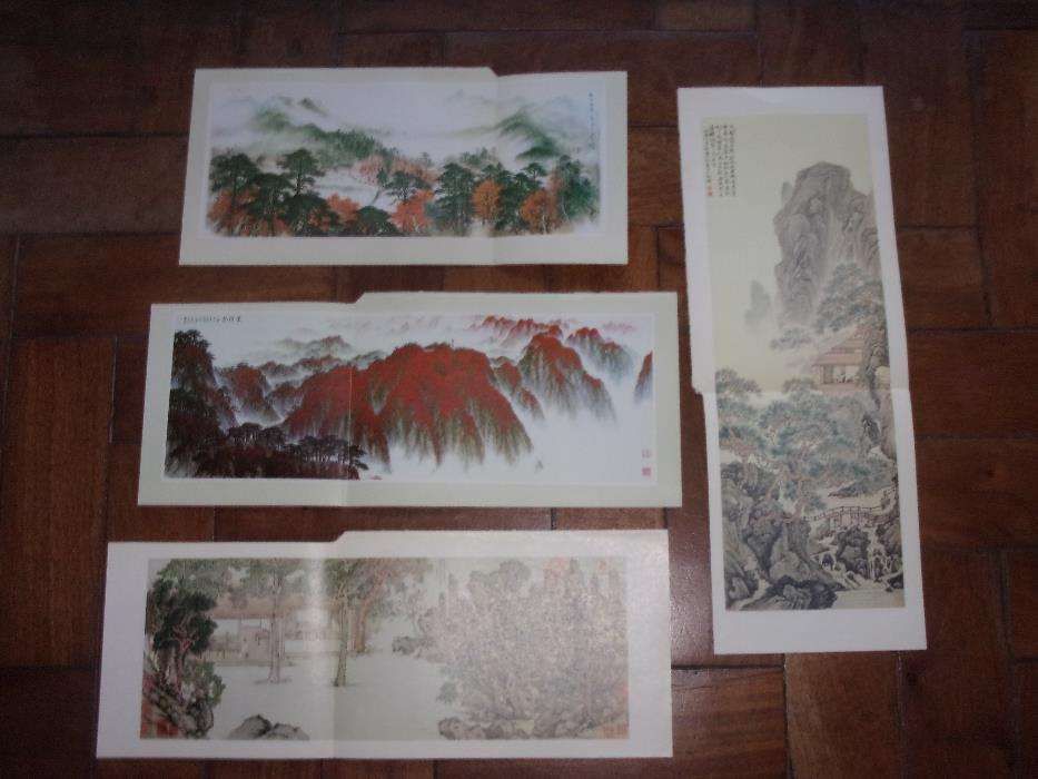 Reproduções de gravuras chinesas tradicionais