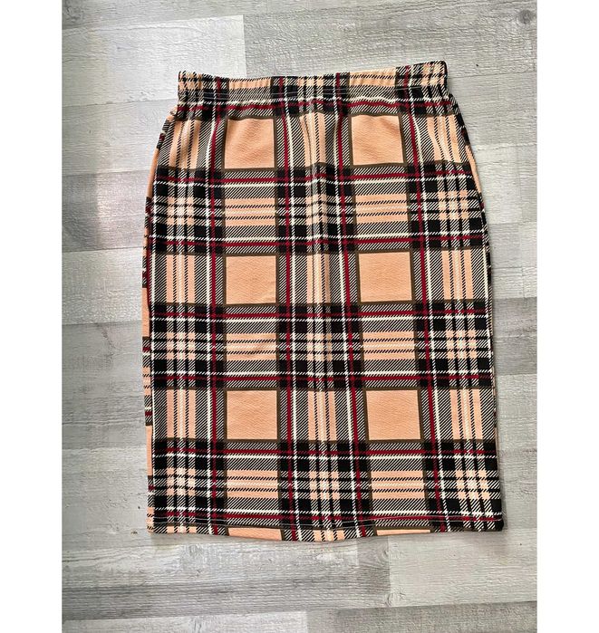 Spódnica w kratę kratkę tuba obcisła lato spódniczka z gumką M Shein