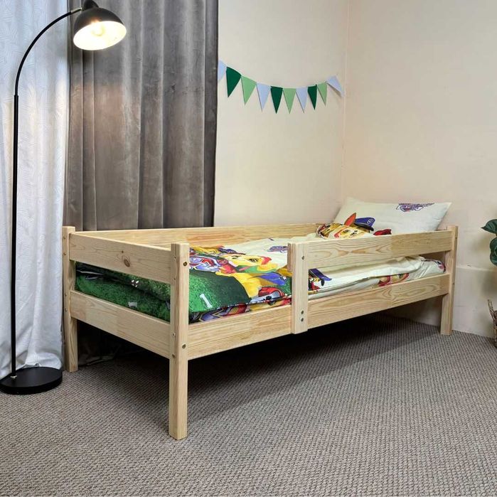 Дерев'яне ліжко для хлопчика, дівчинки Тотоша Натуральне дерево