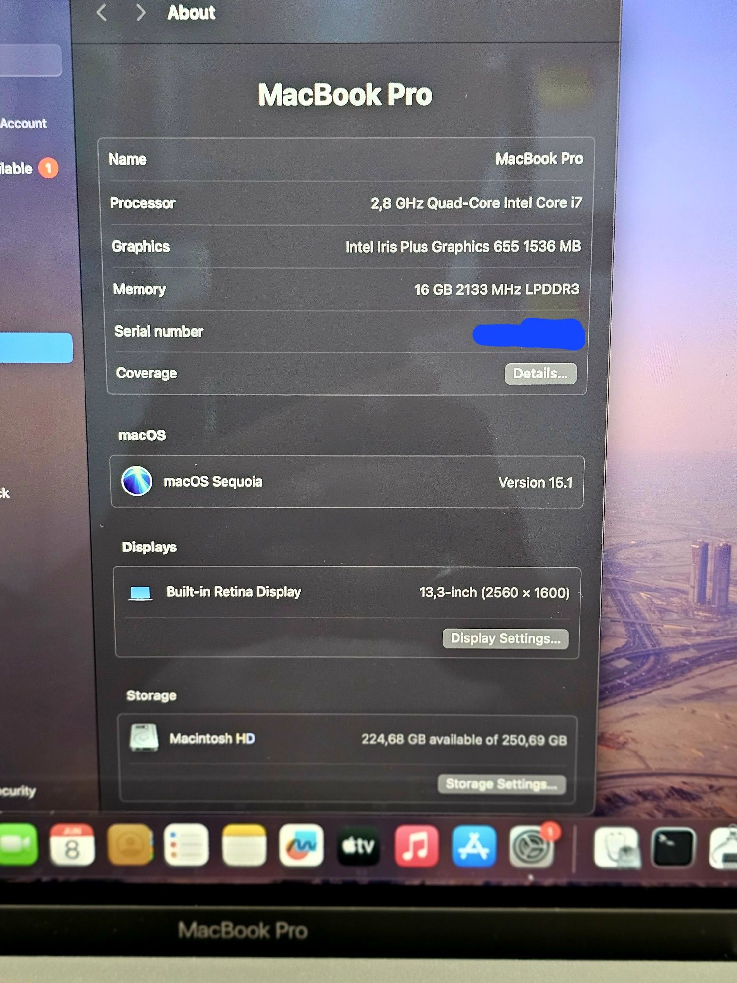 MacBook Pro 2019 TouchBar Core i7 16/256GB SSD
