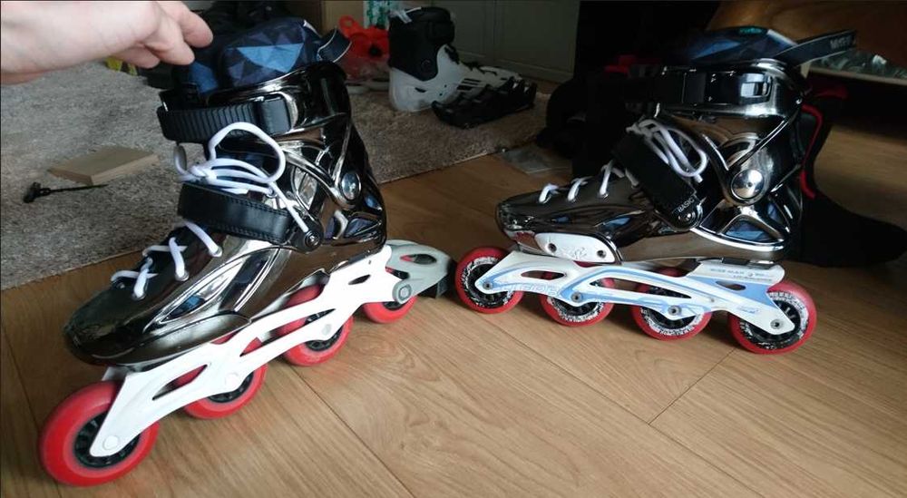 Rolki Powerslide Imperial 39 - 40, Szyny Rollerblade hamulec, dodatki