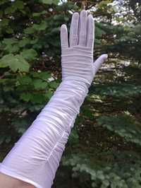 Długie rękawiczki białe nowe