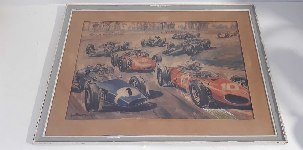 Quadro Impressão s/platex, Corrida F1 60's