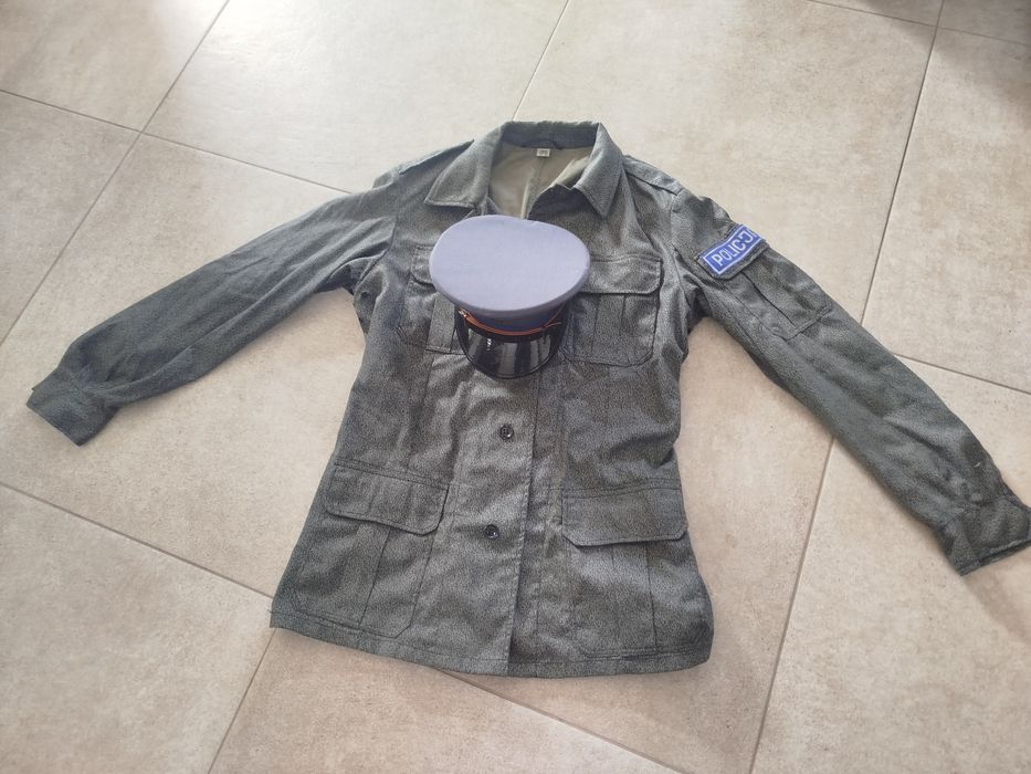 Mundur policja milicja moro wz68 PRL lata 90 czapka