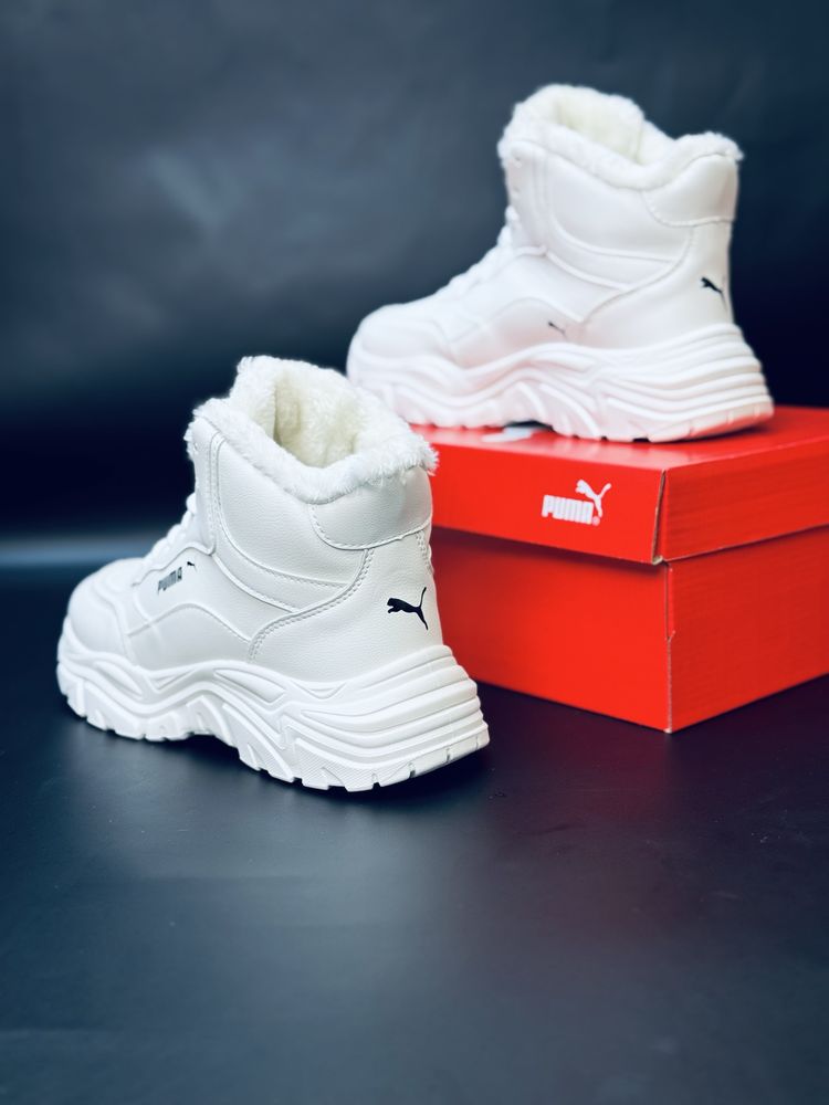 Кроссовки Puma зимние белые, Ботинки Пума белые, зимові кросівки Пума