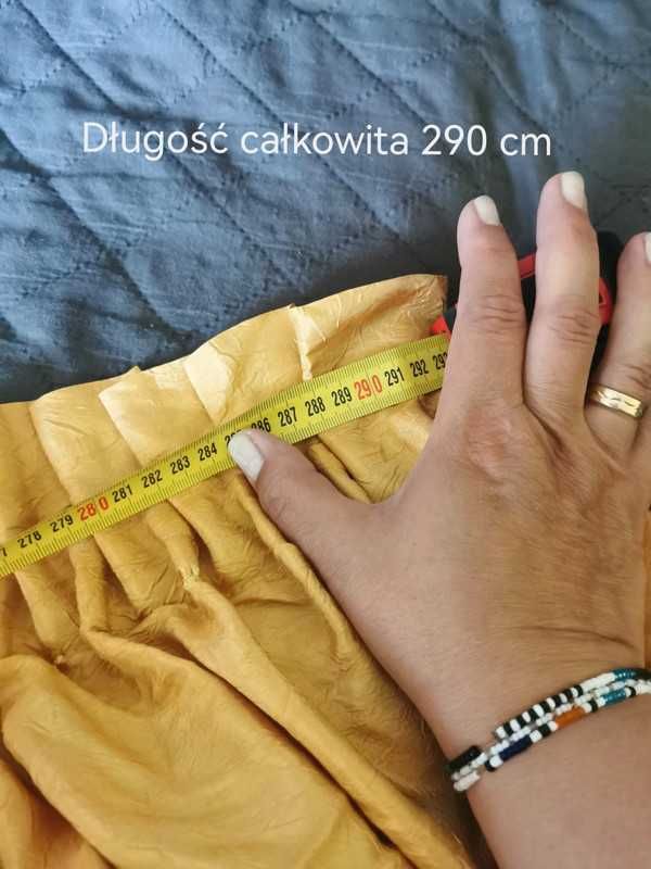 Ozdobna falbanka na karnisz, dekoracja okna pomarańczowa, złota