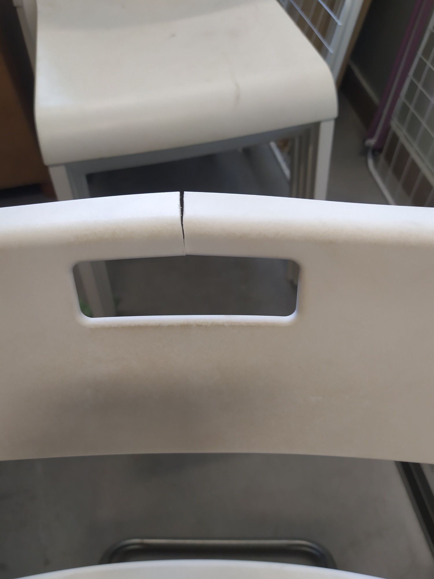 Krzesło metalowe plastikowe składane białe Ikea Gunde