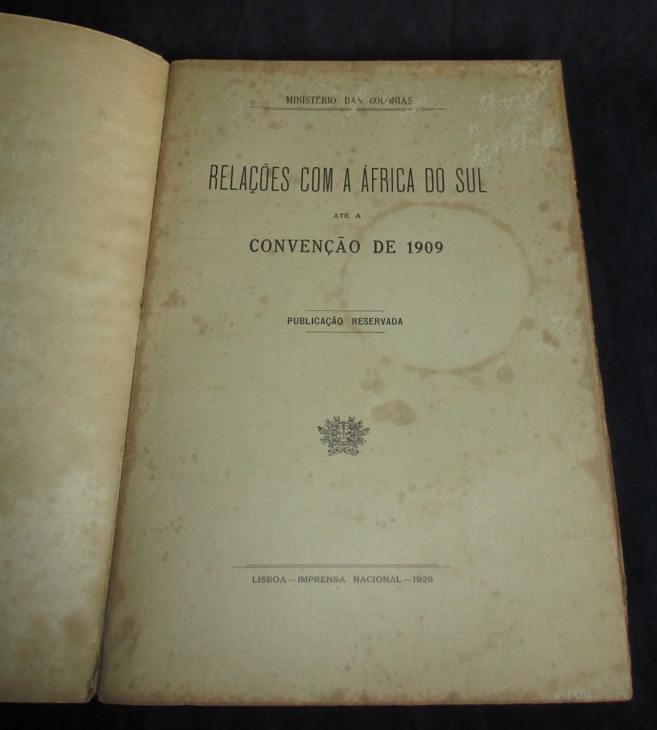 Livro Relações com a África do Sul até a Convenção de 1909