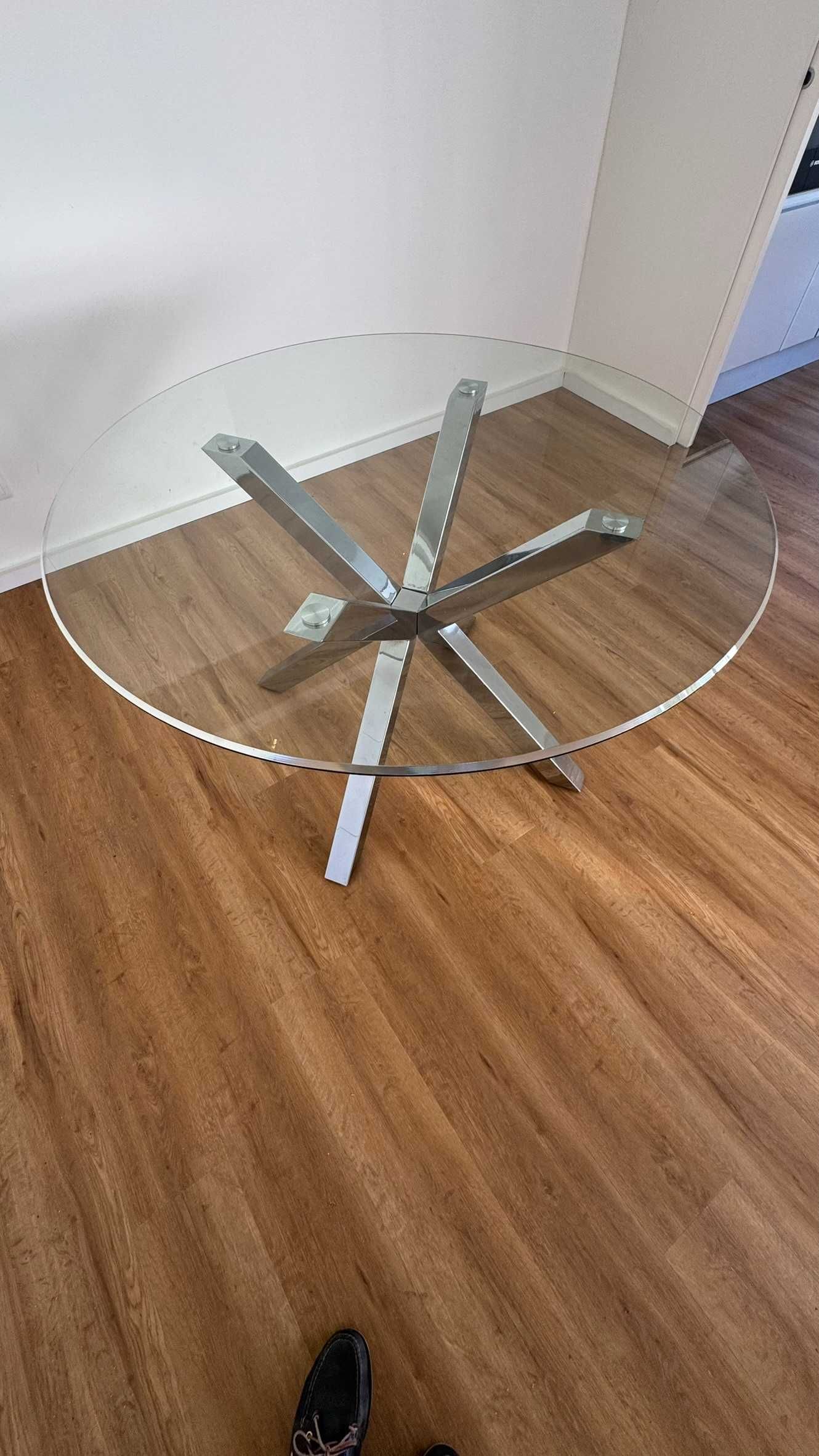 Mesa Vidro Redonda 120cms