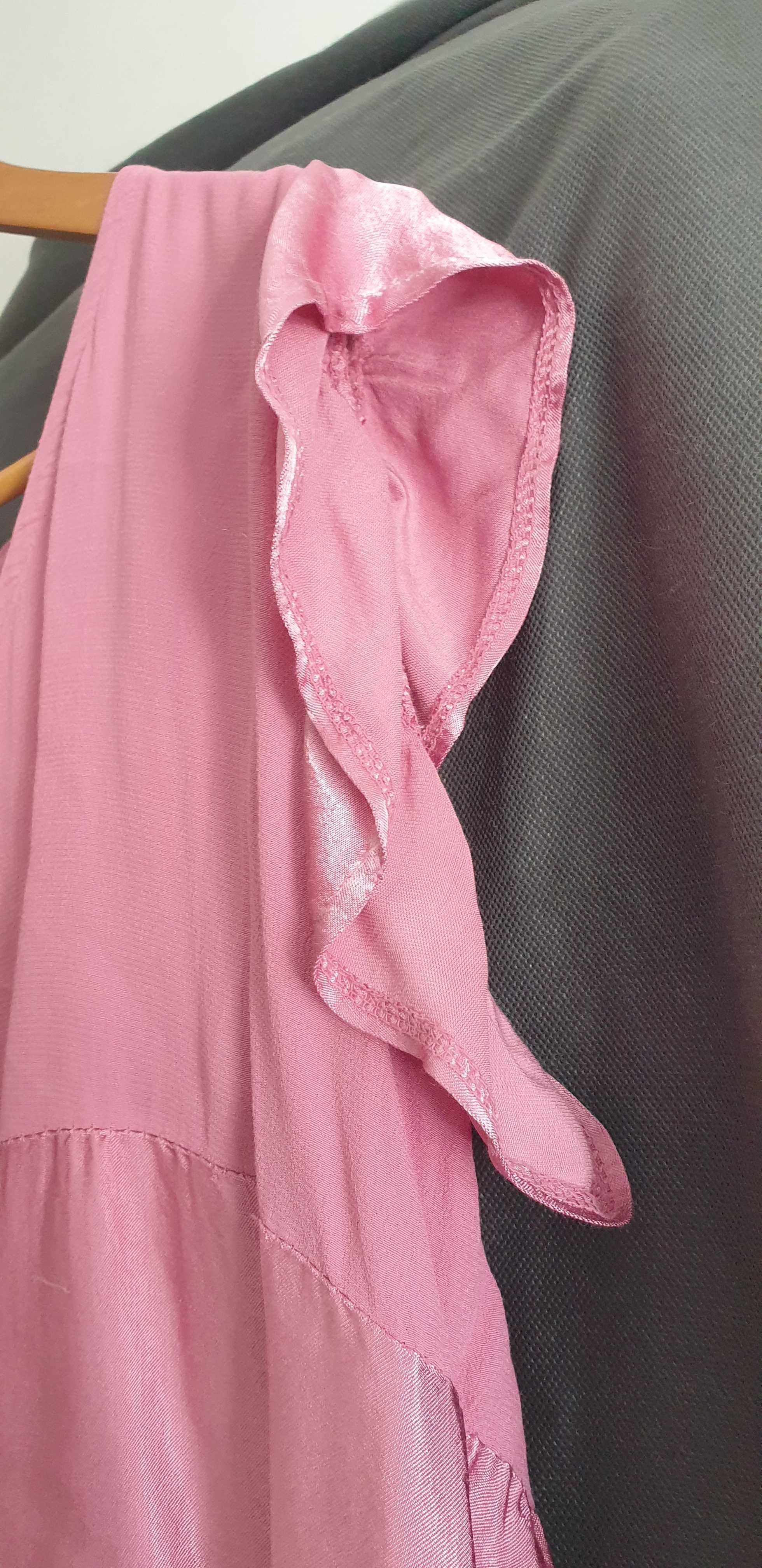 Blusa acetinada rosa