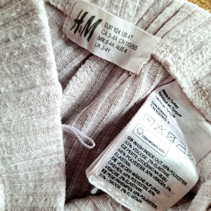 Legginsy, dzwony, rozszerzane prążek prążkowane H&M 3-4l 104cm