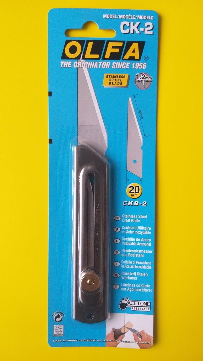 OLFA CK-2 з нержавійки, крафтовий плоский ніж ,  Японія
