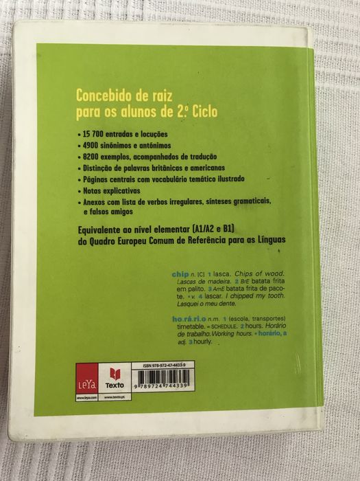 Dicionário escolar 2° ciclo Inglês/Português Português/Inglês