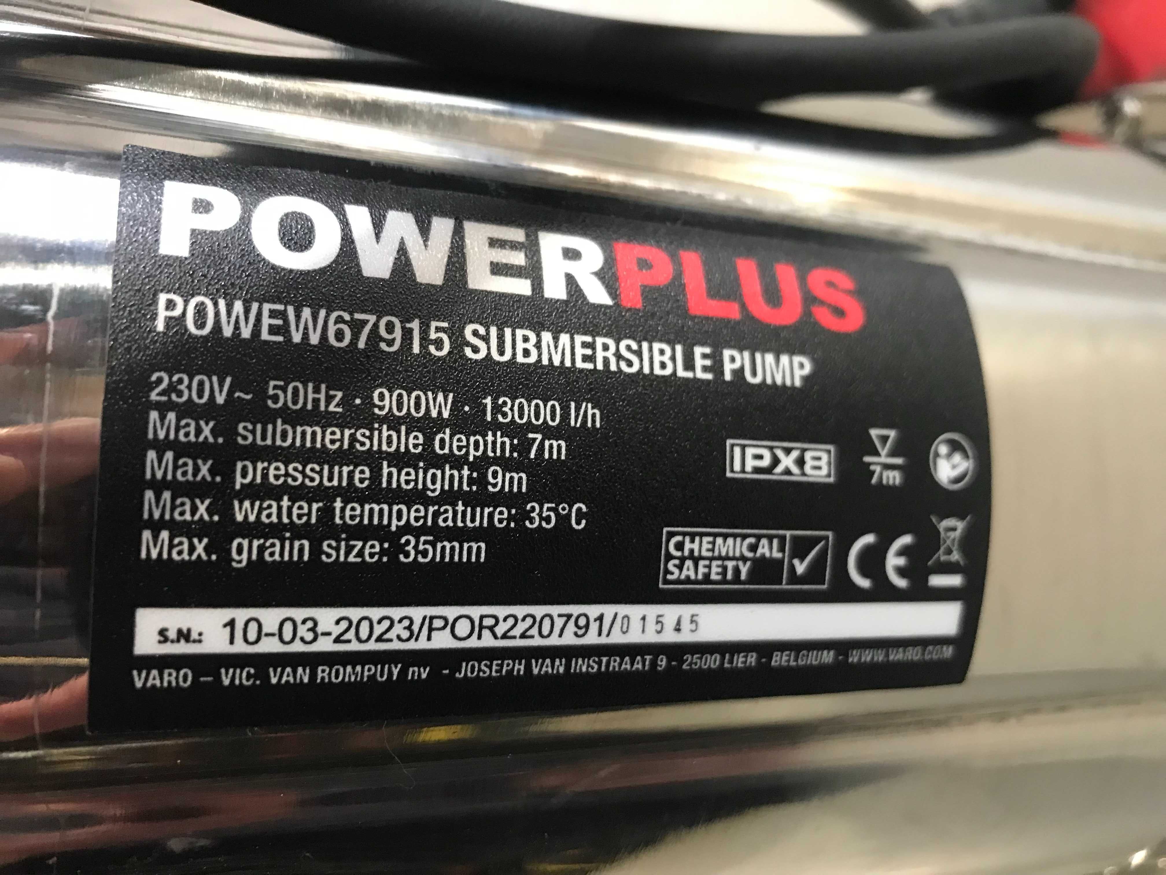 Занурювальний насос Powerplus POWEW67915 900 Вт для брудної води