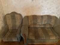 Komplet kanapa skladana z fotelem