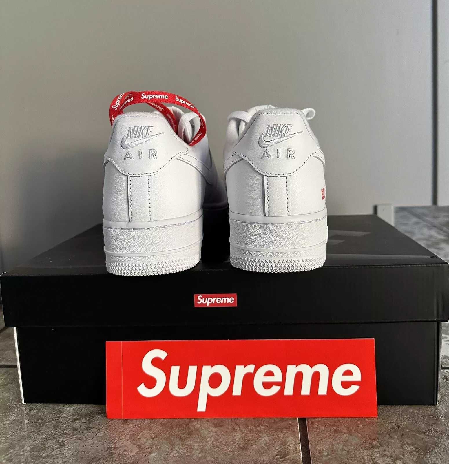 AF1\Powietrze*airDamskieNikeForce1SupremeWhite UnisexTrampki Rozm.43