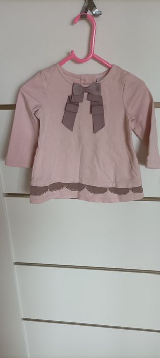Elegancka sukienka różowa z kokardą 86 świąteczna