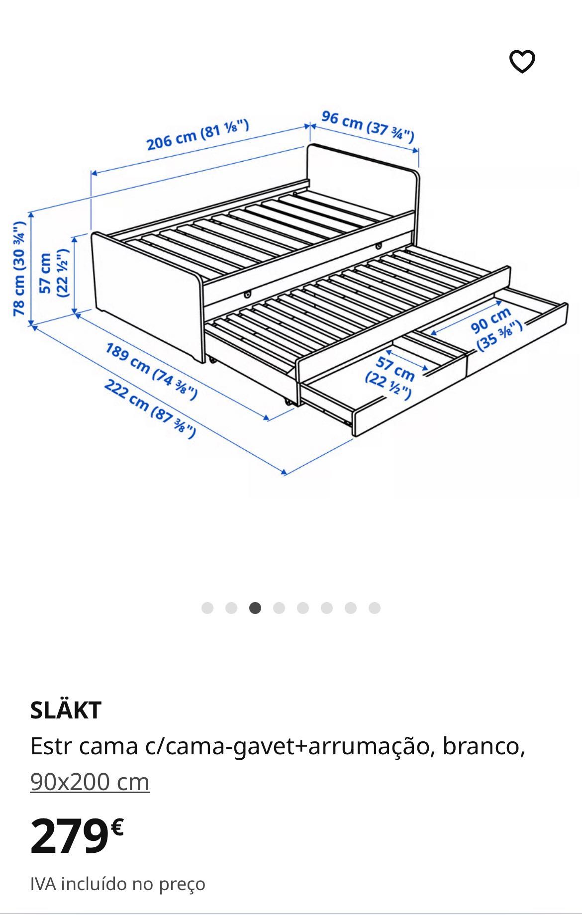 Cama individual dupla - Branca - Ikea