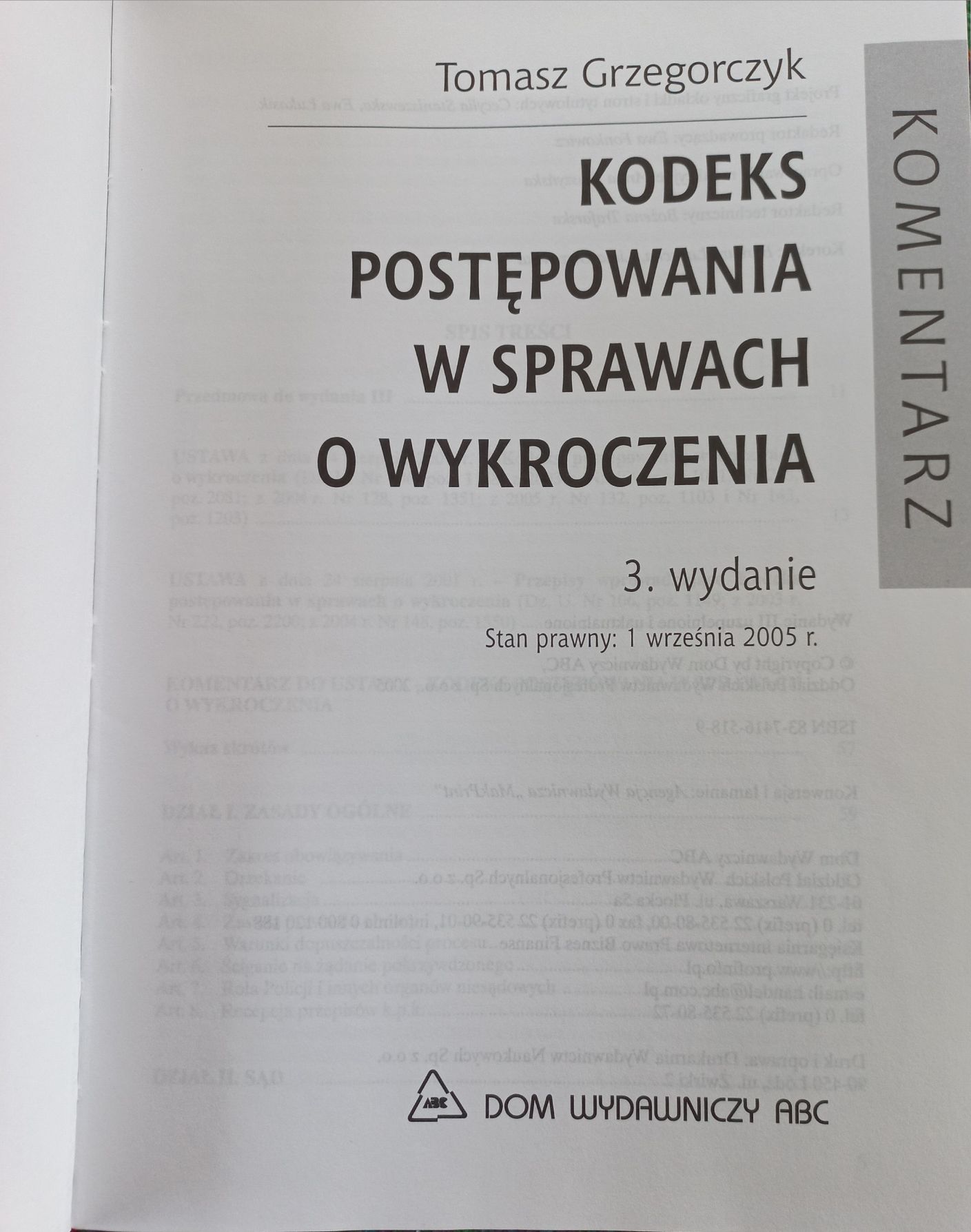 Kodeks postępowania w sprawach o wykroczenie wyd.3