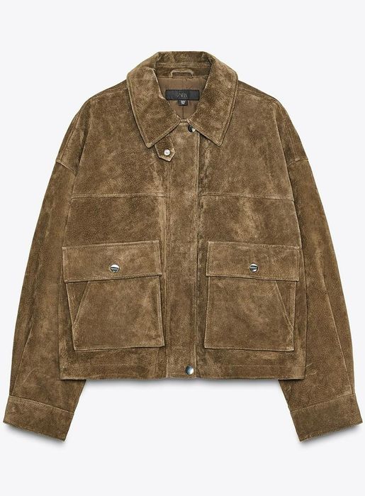 Zara невловима трендова шкіряна куртка-бомбер, розмір С,М та Л