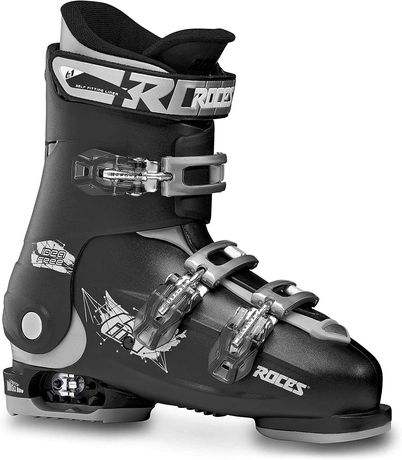 Botas de ski/esqui ajustáveis, preto/prateado, 36-40