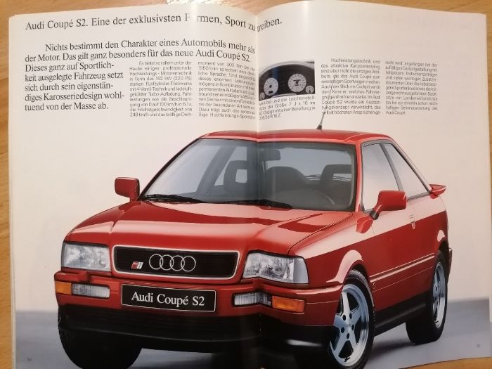 Prospekt AUDI-Program 80,90,Coupe,S2,100,200,V8,Quattro 20V