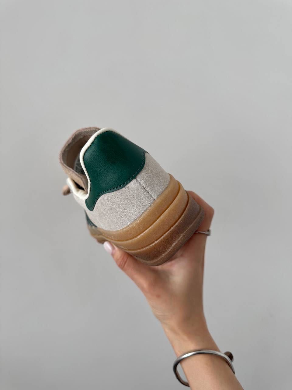 Кеди Adidas Gazelle Bold Platform Cream Green, кеды Адідас Газель Болд