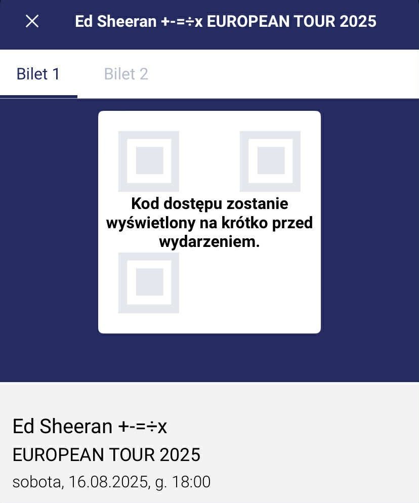 Bilety koncert Ed Sheeran 16.08.2025