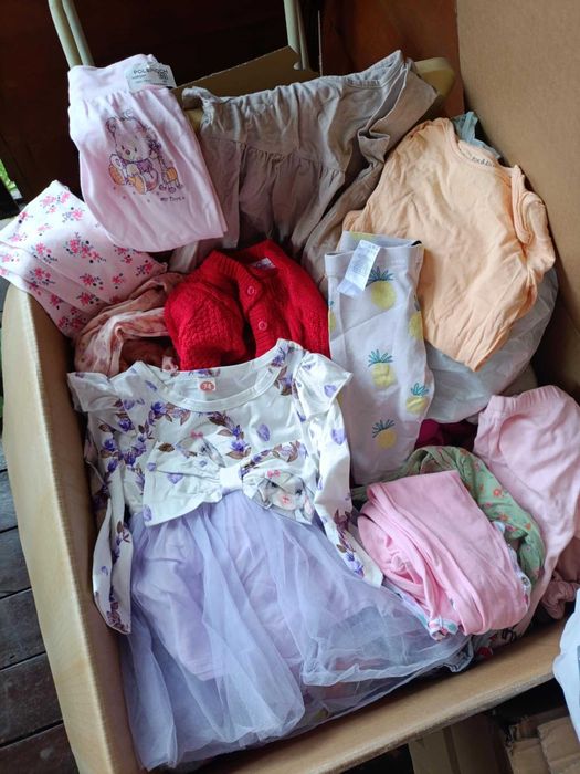 Mega paka ubranek dla dziewczynki 56–92, łóżeczko gratis!!!