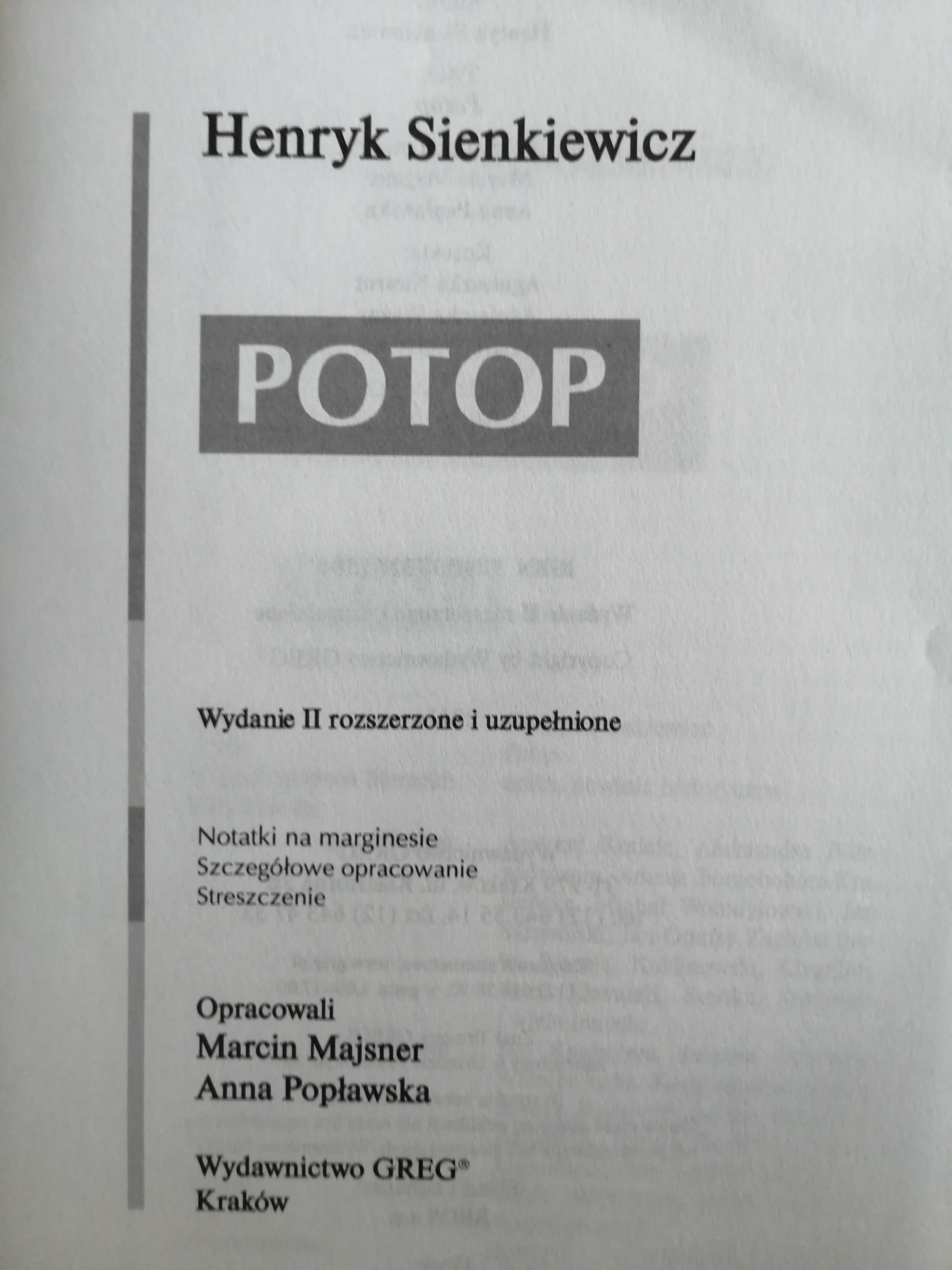 Potop (lektura z opracowaniem)