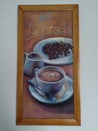Obraz z filiżanką i ziarenkami kawy prostokątny