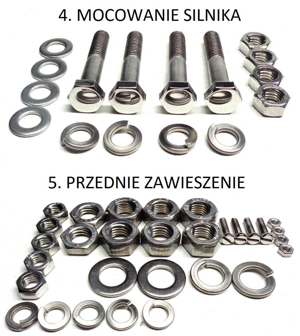 Komplet śrub nierdzewnych WFM M06 WSK M06L śruby POLEROWANE Polerka