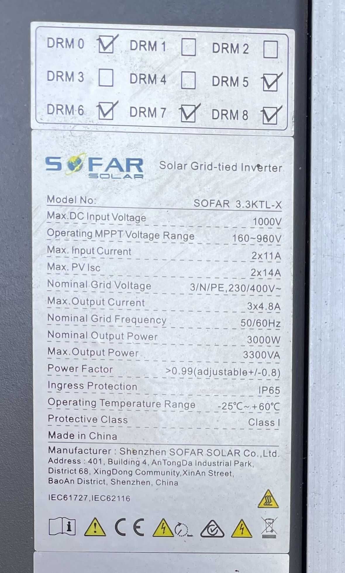 Falownik 3-fazowy SOFAR 3.3K-12KTL-X