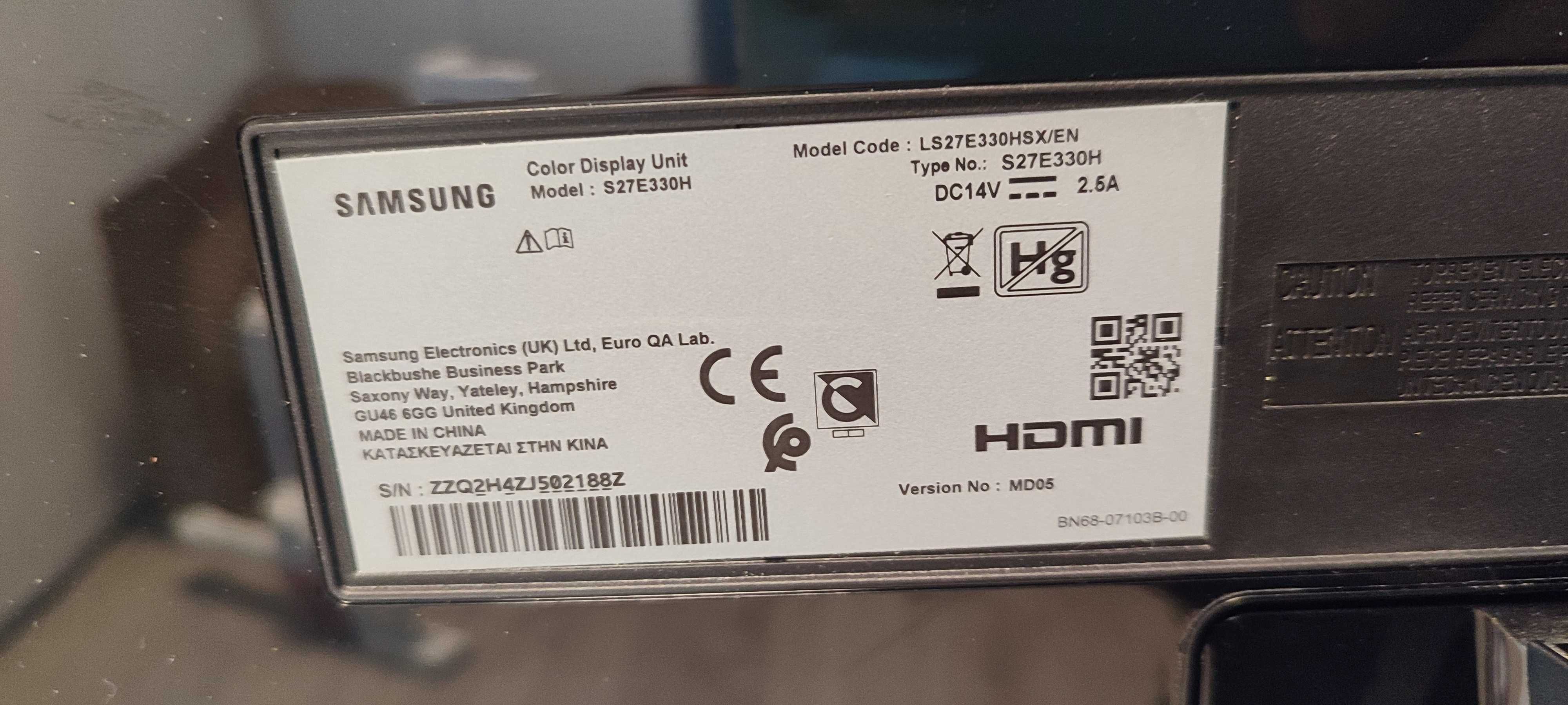 Monitor 27" Samsung FULL HD LS27E330H