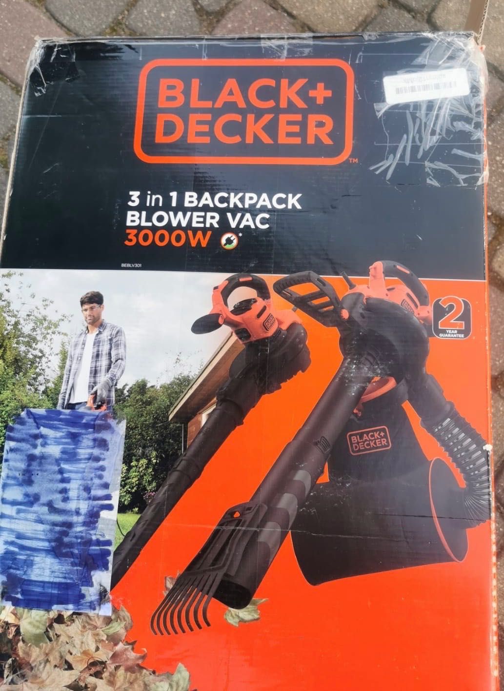 Dmuchawa odkurzacz do liści 
BlackDecker BEBLV301  urządzenie 3 w 1
