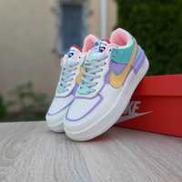 Женские кроссовки Nike Air Force 1 Shadow Бежевые с сиреневым