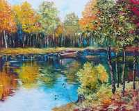 Jesienny pejzaż, obraz olejny 40x50