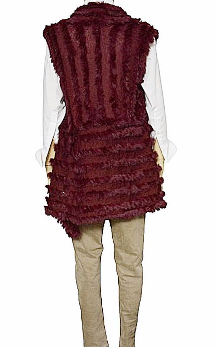 Piękna futrzana kamizelka z królika bezrękawnik M L 38 40