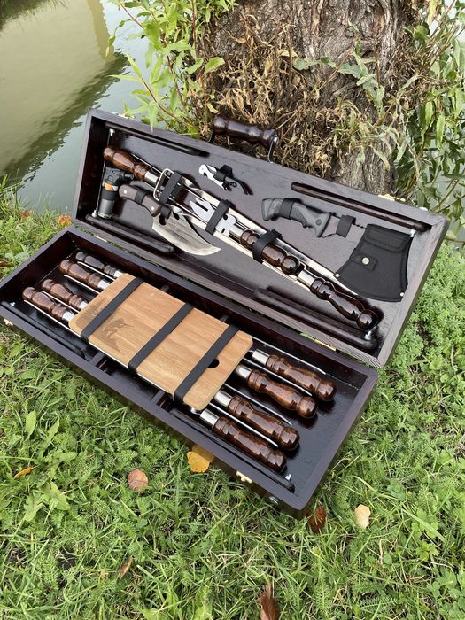 Подарунковий набір шампурів чоловіку МИСЛИВЕЦЬ