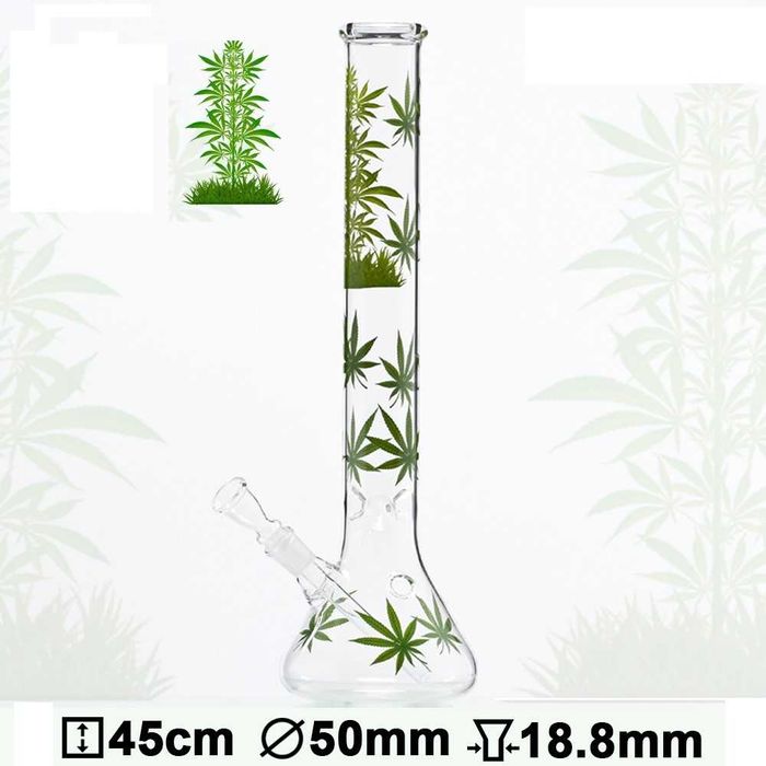 Mary Jane | Fajka wodna, Bongo Szklane | Leaf Jhari Beaker | 45 cm