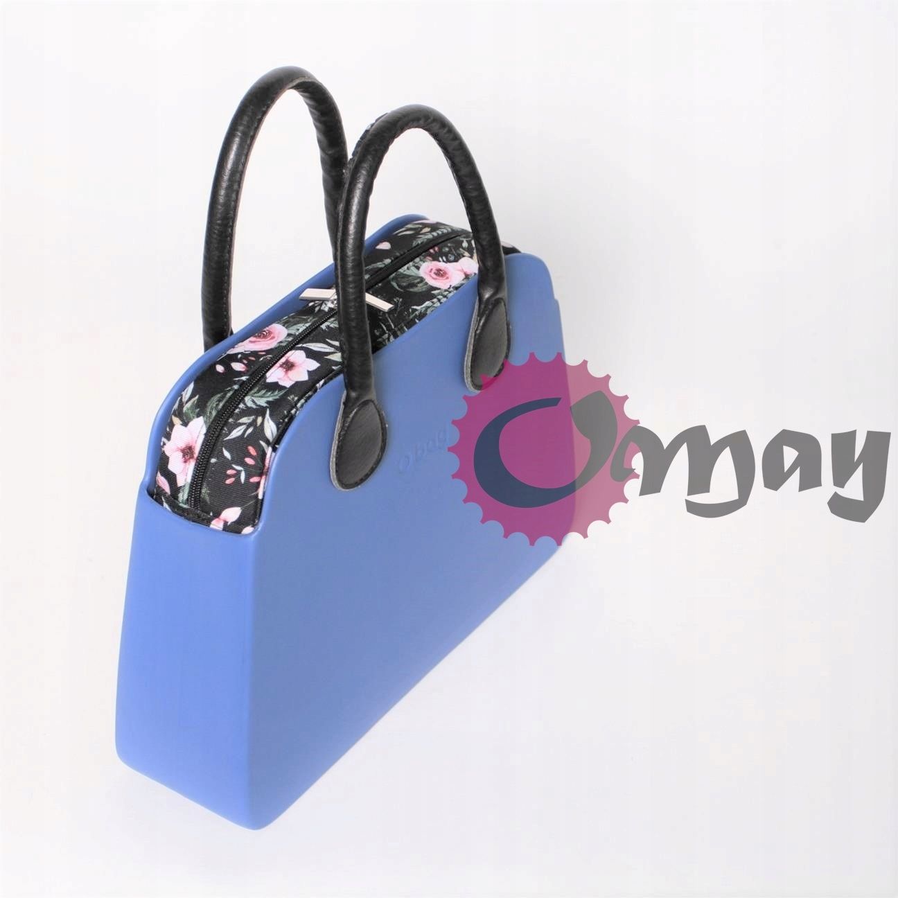 CZARNY organizer OBAG REVERSE róże pudrowy róż wkład 2 kieszenie OMAY