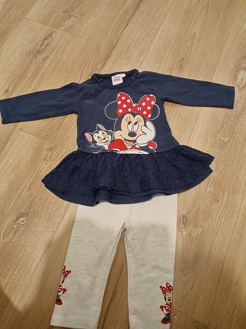 Sukienka z koronką haftem Minnie +legginsy rozm.68 Topomini