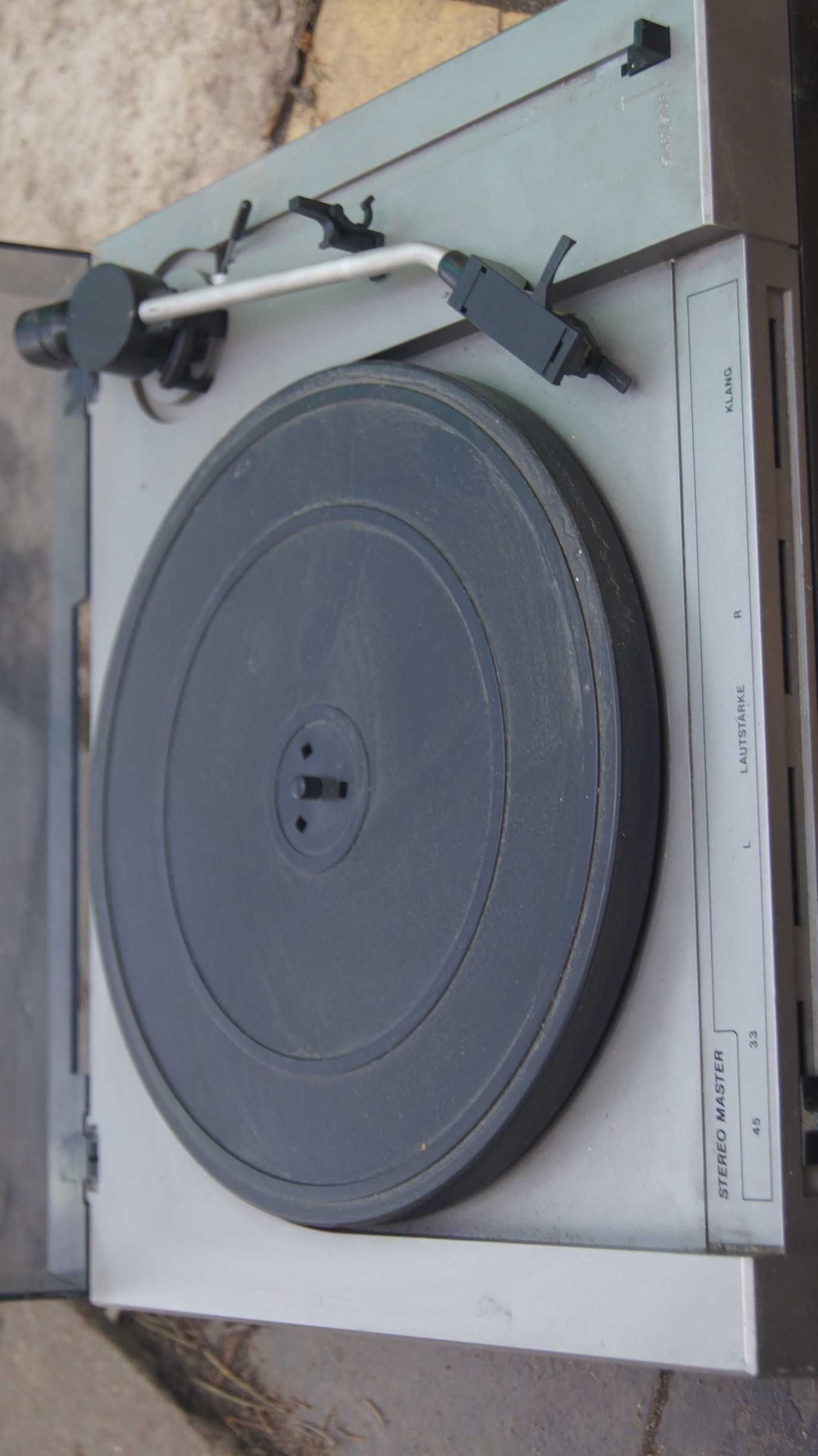 Zabytkowy gramofon adapter Stereo Master Niemiecki vintage komplet