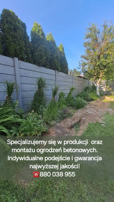 Ogrodzenia betonowe Płyty słupki