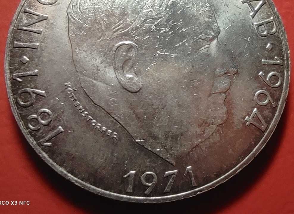 Austria 50 szylingów 1971 srebro Ag moneta srebrna piękna