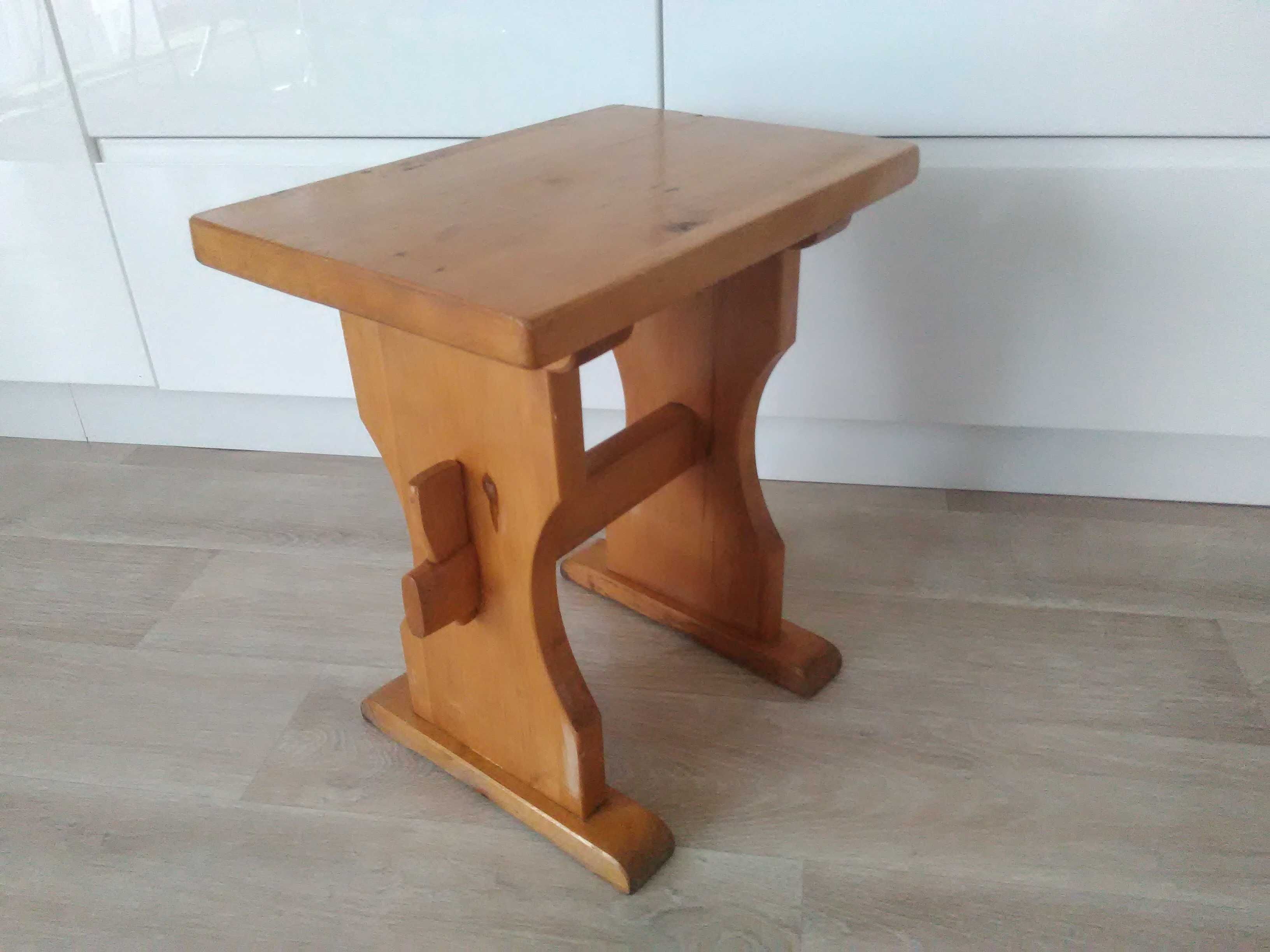 stolik mini kawowy PRL góralski drewno stół retro stołek zabytek antyk
