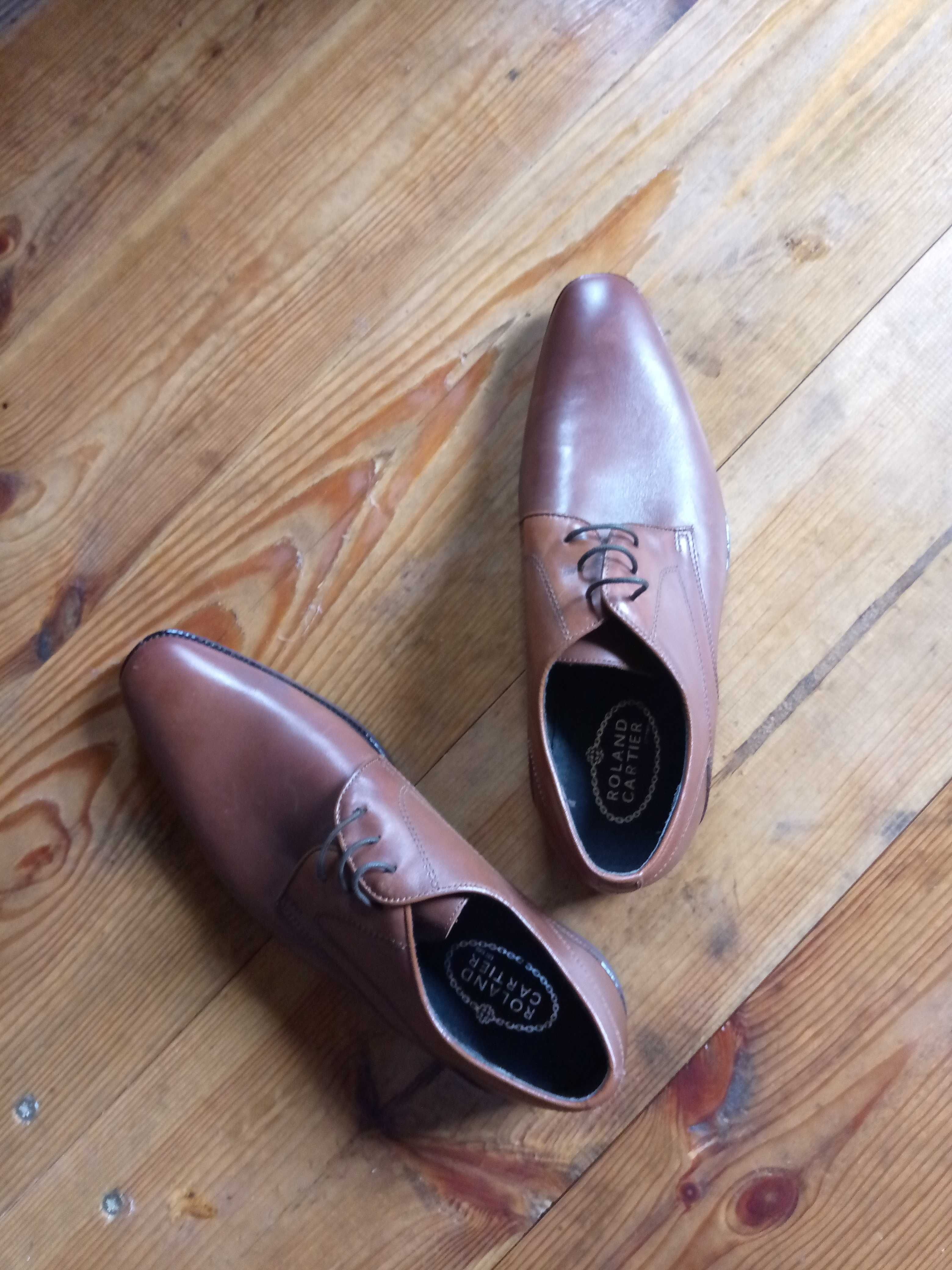 ROLAND CARTIER Мужские кожаные коричневые туфли 43р